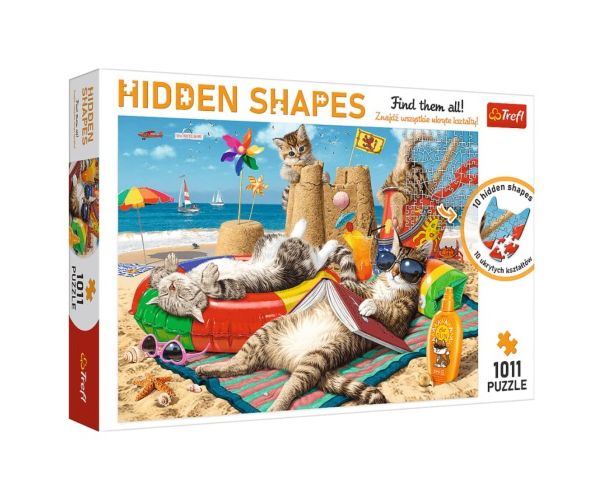 Hidden Shapes: Feline ljetovanje puzzle 1000 kom - Trefl