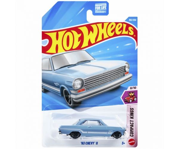Hot Wheels: '63 Chevy II kék kisautó 1/64 - Mattel