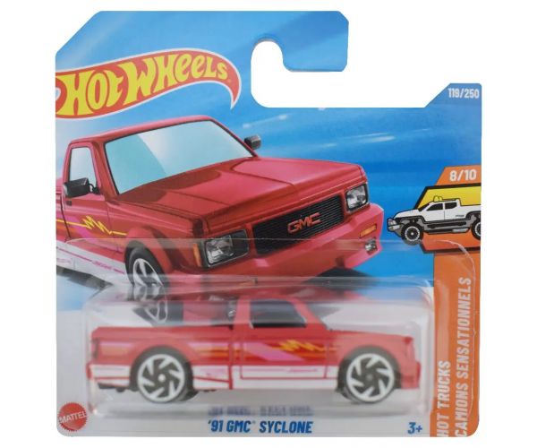 Hot Wheels: '91 GMC Syclone piros kisautó 1/64 - Mattel