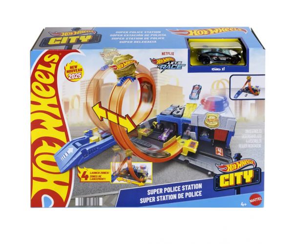 Hot Wheels City: Szuper rendőrkapitányság pályaszett kisautóval - Mattel
