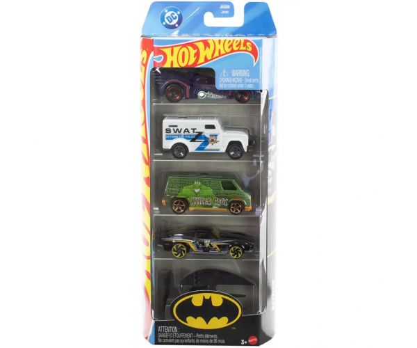 Hot Wheels: DC Batman 5db-os kisautó szett 1/64 – Mattel