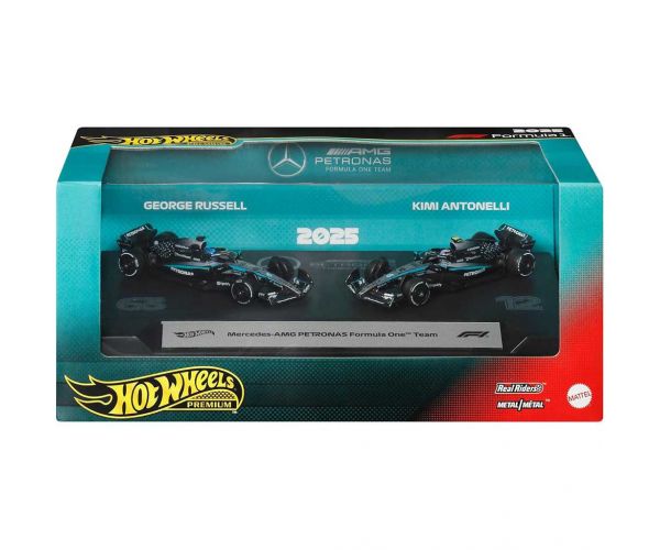 Hot Wheels F1 Kisautó 2-es Csomag - Mercedes: Antonelli + Russell - Mattel