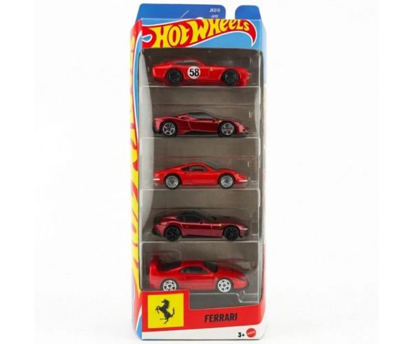 Hot Wheels Ferrari 5 darabos kisautó szett 1/64 – Mattel