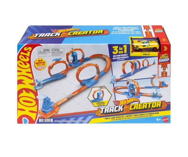 Hot Wheels: Tripla hurok pálya kreátor szett - Mattel