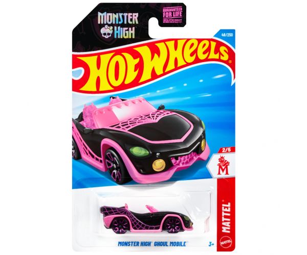 Hot Wheels: Monster High Ghoul Mobile fekete színű kisautó 1/64 - Mattel