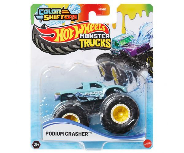 Hot Wheels Monster Trucks: Színváltós kisautó - Podium Crasher - Mattel