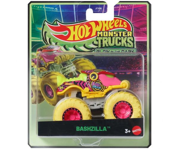 Hot Wheels Monster Trucks: Bashzilla sötétben világító kisautó 1/64 – Mattel
