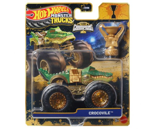 Hot Wheels Monster Trucks: Crocovile bajnok monster kisautó serleggel 1/64 - Mattel