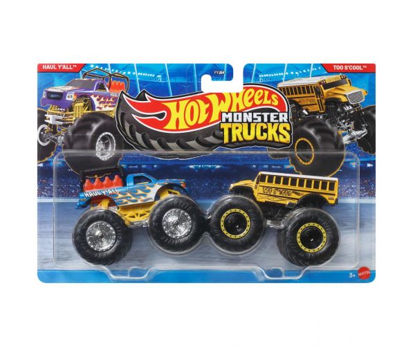 Hot Wheels Monster Trucks: Haul Y'All vs Too S'Cool kisautó 2db-os csomag 1/64 - Mattel