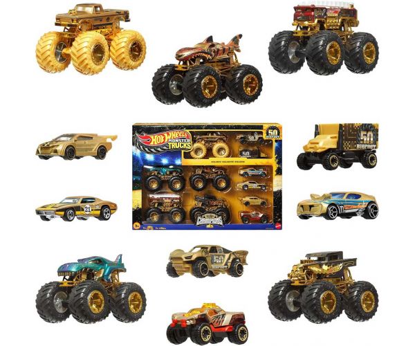 Hot Wheels Monster Trucks: Multipak pobjedničkih autića, 11 kom. - Mattel