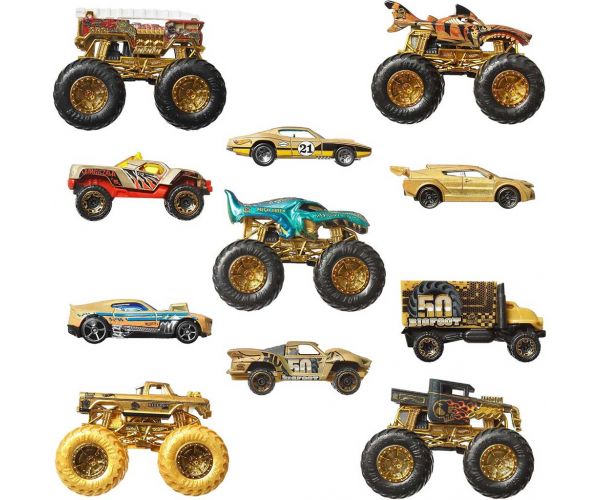 Hot Wheels Monster Trucks: Multipak pobjedničkih autića, 11 kom. - Mattel