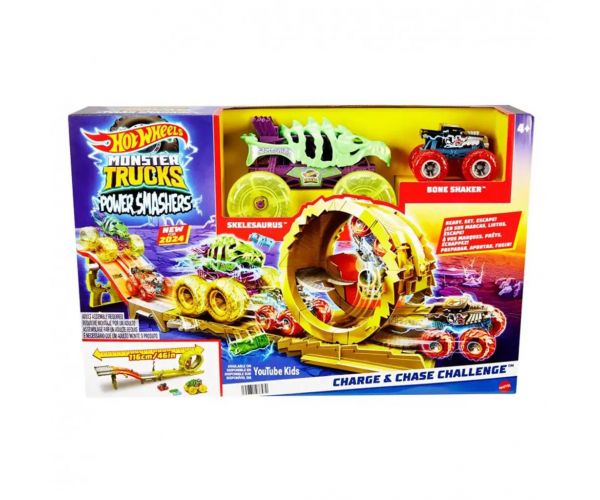 Hot Wheels Monster Trucks: Power Smasher Hajsza pályaszett - Mattel