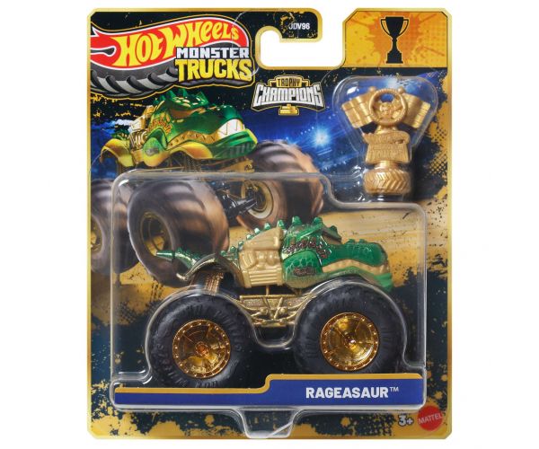 Hot Wheels Monster Trucks:Rageasaur bajnok monster kisautó serleggel 1/64 - Mattel
