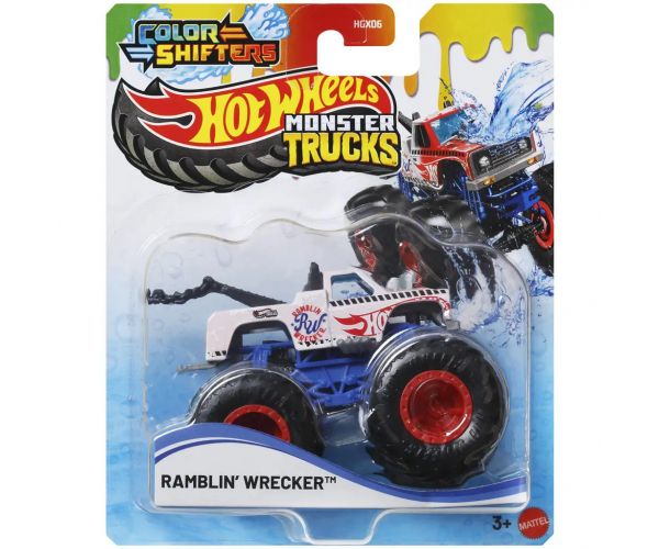 Hot Wheels Monster Trucks: Ramblin' Wrecker színváltós autó 1/64 - Mattel
