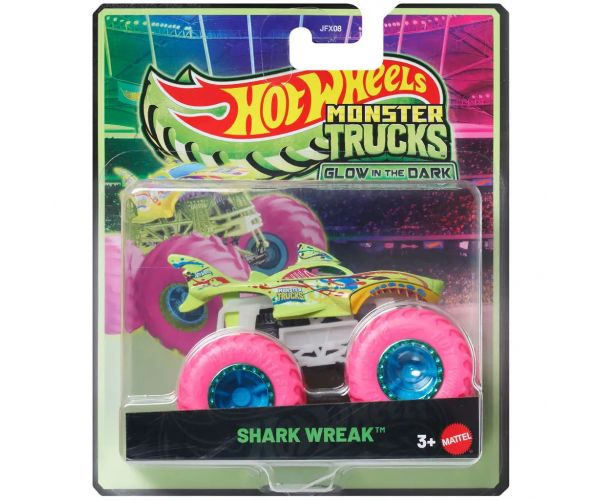 Hot Wheels Monster Trucks: Shark Wreak sötétben világító kisautó 1/64 – Mattel