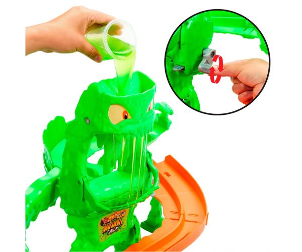 Hot Wheels Monster Trucks Slime-čudovište Kaos komplet staze - Mattel