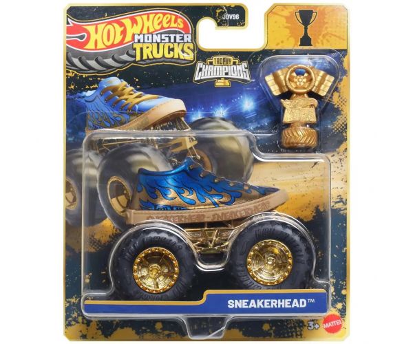 Hot Wheels Monster Trucks: Sneakerhead bajnok kisautó serleggel 1/64 – Mattel