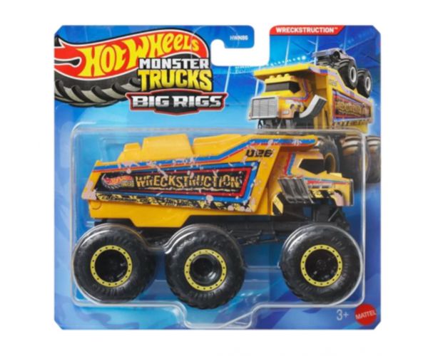 Hot Wheels Monster Trucks: Wreckstruction hatkerekű vontató kisautó 1/64 - Mattel