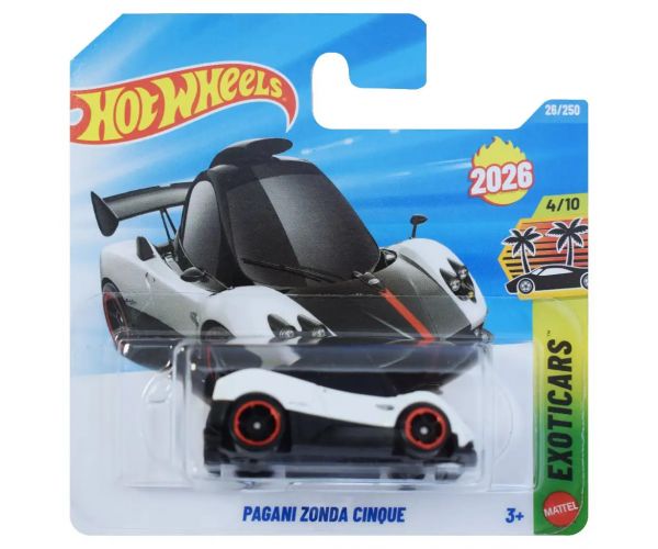 Hot Wheels: Pagani Zonda Cinque fehér kisautó 1/64 - Mattel
