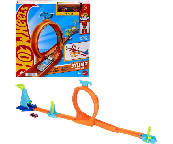 Hot Wheels: Kaszkadőr kezdőszett - Loop Flag Finish játékszett - Mattel