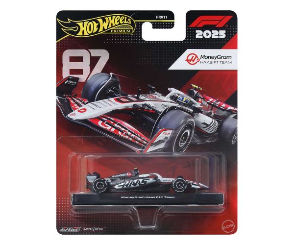 Hot Wheels Premium: Oliver Bearman Haas #87 Formula 1 kisautó 1/64 - Mattel