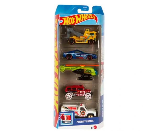 Hot Wheels: Priority Patrol járművek 5db-os szett - Mattel