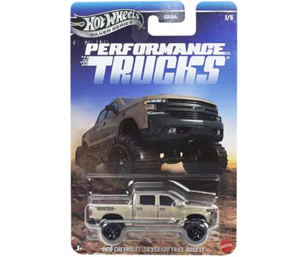 Hot Wheels Silver Series: 2019 Chevrolet Silverado Trail Boss LT kisautó 1/64 - Mattel