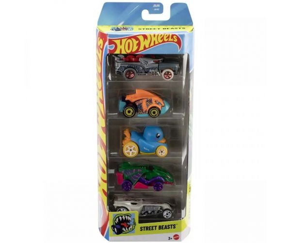 Hot Wheels: Street Beasts 5db-os járgány szett 1/64 - Mattel
