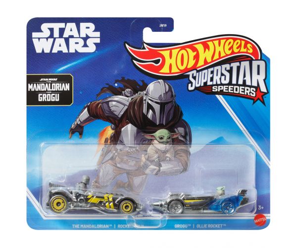 Hot Wheels: Superstar Speeders Star Wars The Mandalorian és Grogu kisautó 2-es csomag 1/64 - Mattel