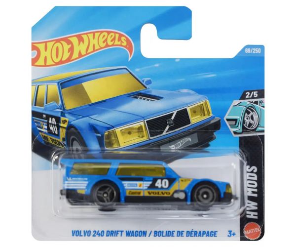 Hot Wheels: Volvo 240 Drift Wagon / Bolide De Dérapage kék kisautó 1/64 - Mattel