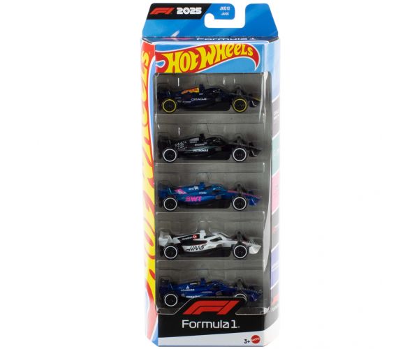 Hot Wheels: Forma-1 versenyautó 5 db-os kisautó szett 1/64 - Mattel