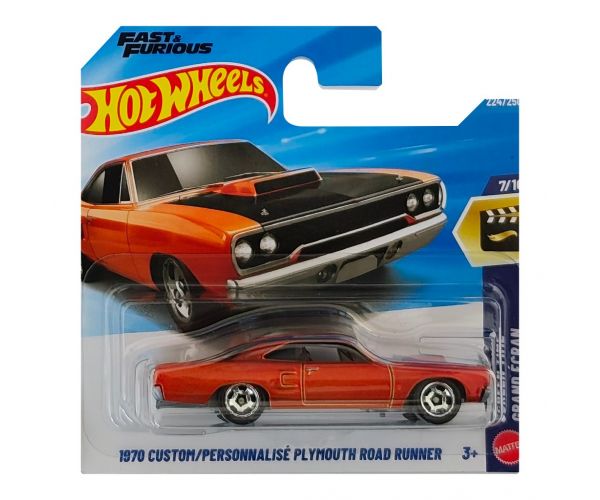 Hot Wheels: 1970 Custom Plymouth Road Runner kisautó 1/64 - Mattel