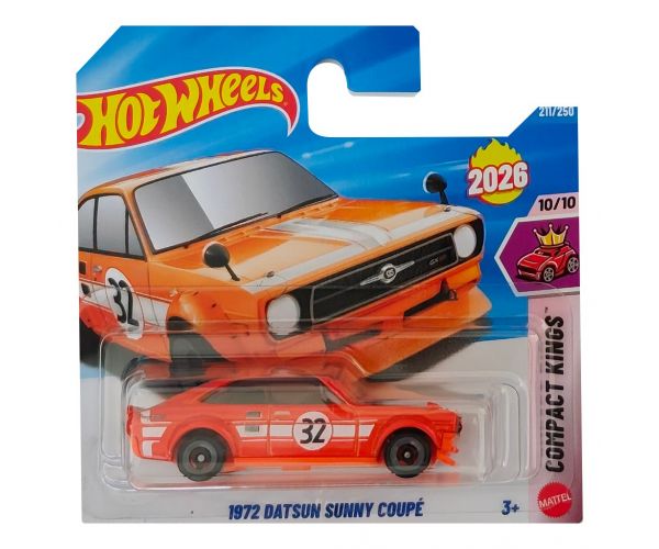 Hot Wheels: 1972 Datsun Sunny Coupé kisautó 1/64 - Mattel