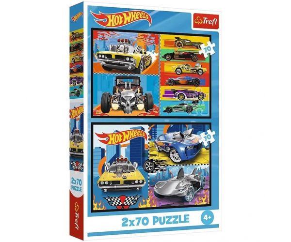 Hot Wheels - 2 x 70 db-os puzzle - Trefl