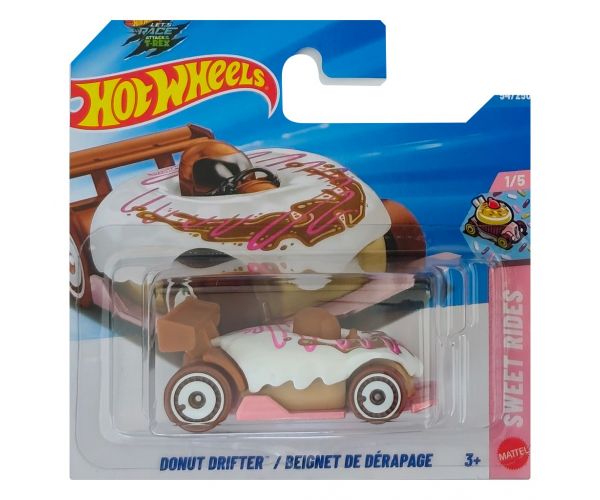 Hot Wheels: Donut Drifter fehér kisautó 1/64 - Mattel