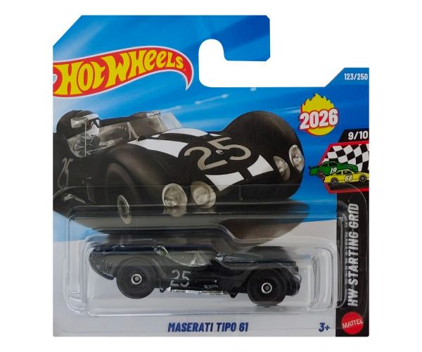 Hot Wheels: Maserati Tipo 61 fekete kisautó 1/64 - Mattel