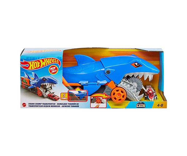 Hot Wheels: Set igračaka sa malim automobilom, morski pas koji jede automobile - Mattel