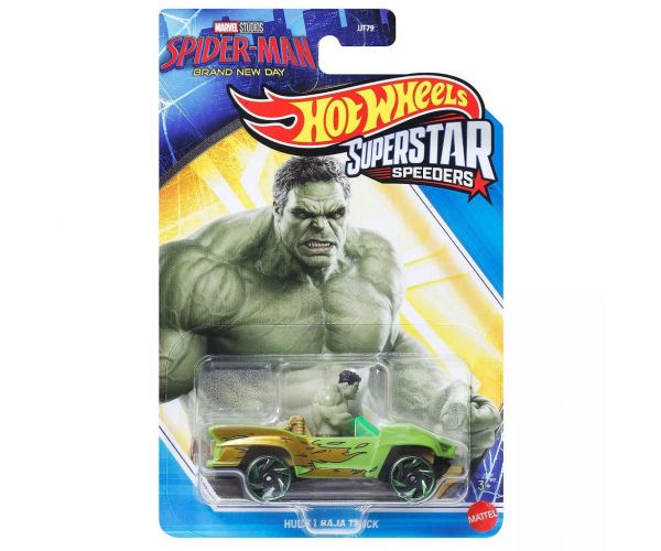 Hot Wheels: Superstar Speeders Pókember Hulk kisautó 1/64 - Mattel
