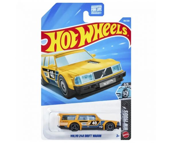 Hot Wheels: Volvo 240 Drift Wagon sárga kisautó 1/64 - Mattel