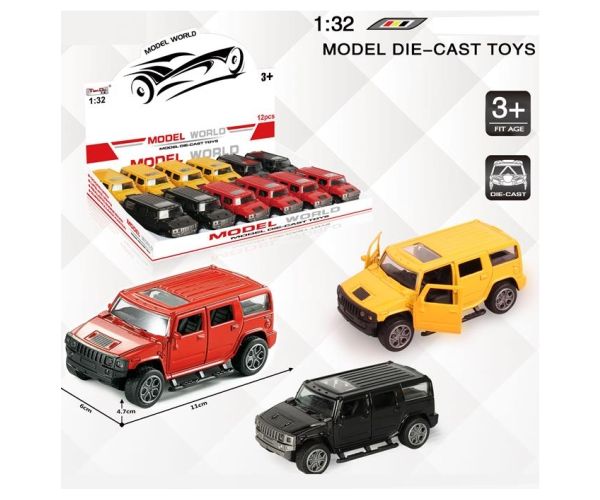 Hummer metalni model automobila koji se uvlači u nekoliko verzija 1/32