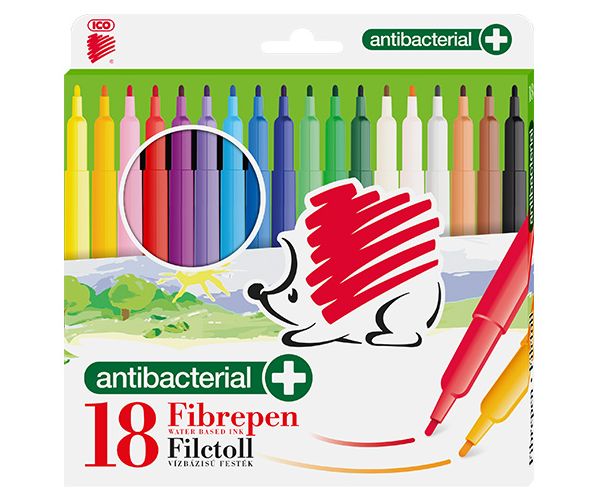 ICO: Rainbow Antibakterijski flomasteri 18kom