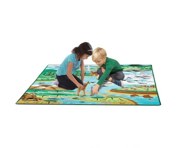 Állatok Élőhelye játszószőnyeg állatfigurákkal 200x150cm - Melissa & Doug
