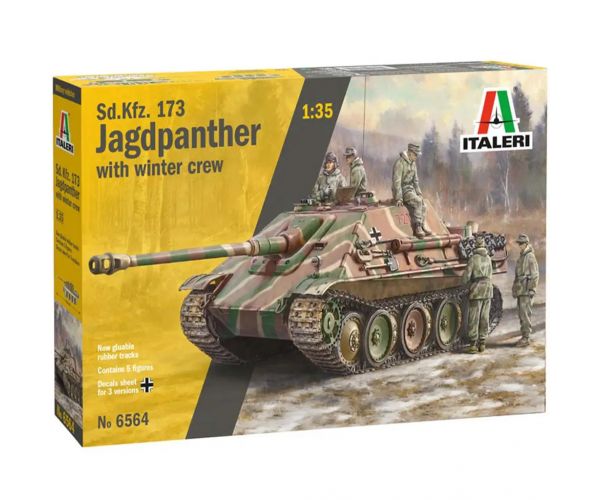 Italeri 1/35 Sd.Kfz.173 Jagdpanther tank legénységgel téli egyenruhában makett