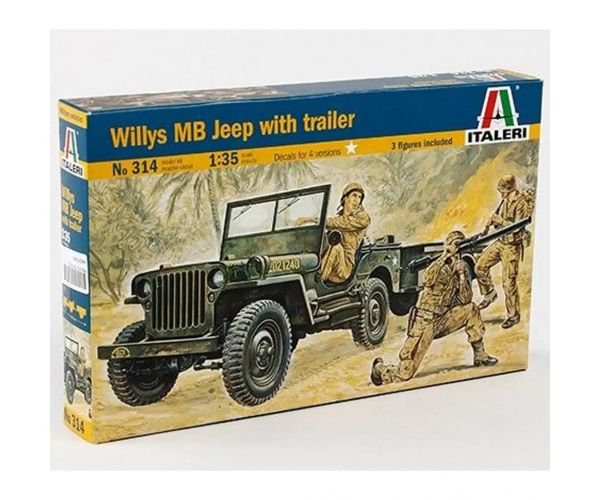 Italeri 1/35 Willys MB vojni Jeep s prikolicom maketa vozila