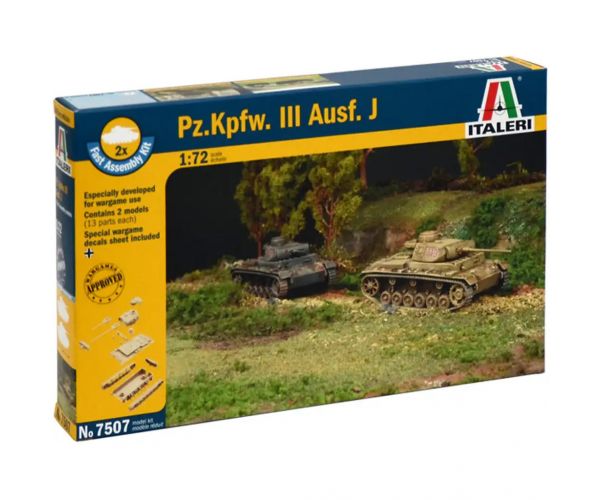 Italeri 1/72 Pz.Kpfw. III Ausf. J tenk 2-kompletni maket set
