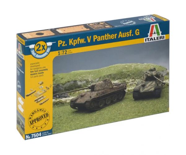 Italeri 1/72 Pz. Kpfw. V Panther Ausf. G Panther tenk 2-komadni maket set