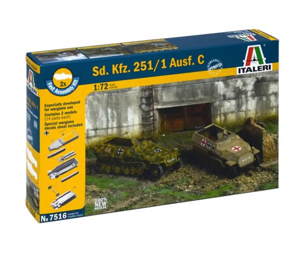 Italeri 1/72 Sd. Kfz. 251/1 Ausf. C polugusjeni oklopni transporter 2-kompletni set maketa