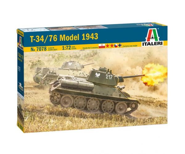 Italeri 1/72 T-34/76 Model 1943 maketa tenka