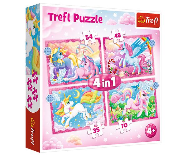 Jednorog i magija 4 u 1 puzzle - Trefl