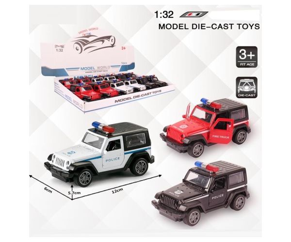 Jeep Wrangler policijski model automobila koji se uvlači u nekoliko verzija 1/32